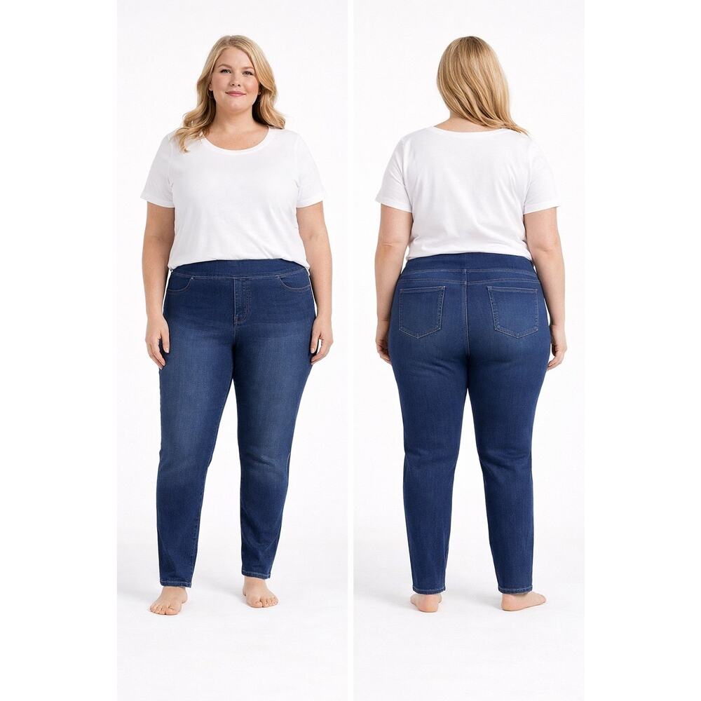 St. John’s Bay Jeggings Women’s Size 20 Stretch Pull-On Denim Skinny Jeans Plus